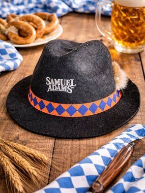 Samuel Adams Felt Fedora Hat Oktoberfest Beer Promo Bavarian Style Costume